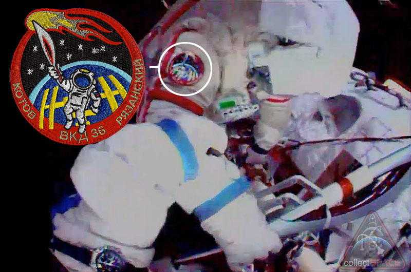 Cosmonauts Wore Special Space Patch for Olympic Torch Spacewalk